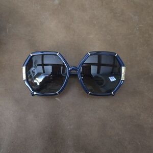 Tory Burch Navy Sunglasses with Gold Details